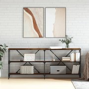 vidaXL Masă consolă stejar afumat 180x30x75 cm lemn prelucrat și fier