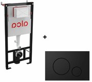 Set rezervor incastrat Alcaplast cu clapeta de actionare negru mat, Cersanit Opti B2