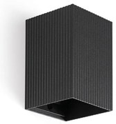 Aplica perete aluminiu striat negru, 1xGU10, LUNE square