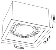 Brosline 1272 - Spot CAGE 1xGU10/18W/230V alb