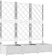 vidaXL Vază pentru Grădină 3 pcs Alb 120 x 40 x 125,5 cm Oțel