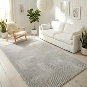Covor cameră antiderapant Welsoft, 120x180 cm, acolade gri