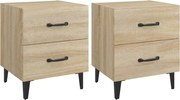 vidaXL Noptiere, 2 buc., stejar sonoma, 40x35x47,5 cm