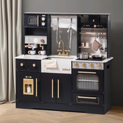 Bucatarie copii din lemn moderna neagra