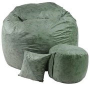 Set Fotoliu King Size cu Otoman (suport picioare) si Perna, Material Textil - Silver Garden