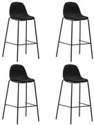 vidaXL Scaune de bar, 4 buc., negru, material textil