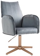 HR280CROSS Scaun Grafit din Catifea cu Bază Aurie