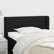 vidaXL Tăblie de pat cu aripioare negru 103x16x78/88 cm textil