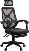 OFF 636 negru - scaun ergonomic din mesh cu suport picioare