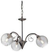 Redo 02-972 - Candelabru suspendat pe lanț ASPERA, 3x E14, 28 W, 230 V, Ø 52 cm, negru