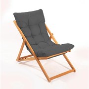 Șezlong de grădină gri/fag
