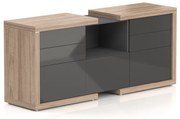 Dulap jos Lineart 191,2 x 50 x 83,5 cm, ulm deschis / antracit