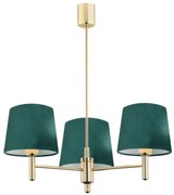 Lustra cu 3 brate design modern Ponte verde, alama