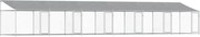 vidaXL Cușcă câini cu acoperiș și uși, gri, 12x2x2 m, oțel galvanizat