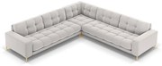 Coltar 6 locuri Bali velvet/picioare gold – L256 x l256 x h75