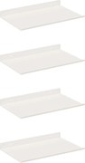 vidaXL Raft suspendat Pe perete 4 pcs Alb 30 x 18 x 2,5 cm Oțel
