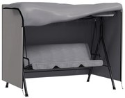 Outsunny Husă de Protecție balansoar de Grădină 3 Locuri pânză impermeabilă dim. 2,05L x 1,24l x 1,64H m Poliester Gri | Aosom Romania