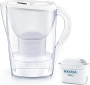 Cană de filtrare a apei Brita Marella Cool Memo, 2,4 l, indicator electronic Memo, filtru Maxtra Pro, fără BPA, alb