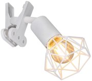 Spot cu clema design industrial XARA I alb