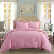 Lenjerie de pat matrimonial Premium Ranforce uni roz / 200x220 cm dimensiune standard