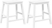 vidaXL Scaune de bar 2 buc Cauciuc din lemn masiv alb