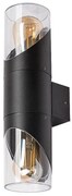 Aplica cu 2 surse de iluminat pentru iluminat exterior design modern IP54 Novigrad negru