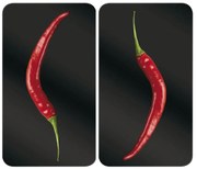 Set 2 protecții din sticlă pentru aragaz Wenko Peperoni, 52 x 30 cm
