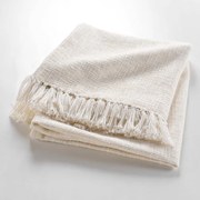 Pătură crem din amestec de bumbac 125x150 cm Ziggy – douceur d'intérieur
