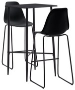 vidaXL Set mobilier de bar, 3 piese, negru, plastic
