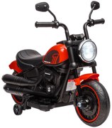 HOMCOM Motocicleta Electrica pentru Copii 18-36 Luni, Motocicleta Jucarie din PP si Metal cu Roti Suplimentare si Far, Rosu si Negru | Aosom Romania