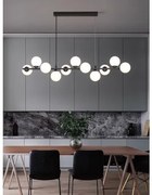 Lustra LED Negru Elit'S cu 11 Globuri Alb Mat G9