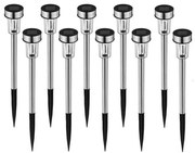 Set 10 buc. Lampă solară de gradină, inox