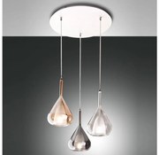 Lustră pe cablu LILA 3xE27/40W/230V auriu/gri/transparent Fabas Luce 3481-47-297