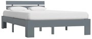 vidaXL Cadru de pat, gri, 140 x 200 cm, lemn masiv de pin