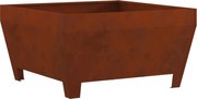 vidaXL Cuptor de foc Maro 80 x 80 x 43 cm Oțel rezistent de intemperii