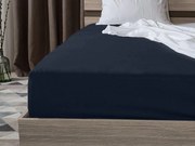 Cearsaf jersey cu lycra bleumarin 180 x 200 cm