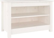 vidaXL Bancă pentru pantofi, alb, 70x38x45,5 cm, lemn masiv de pin