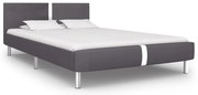 vidaXL Cadru de pat, gri, 140 x 200 cm, piele ecologică