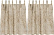 vidaXL Cortine din catifea cu perdele 2 pcs Crem 140 x 140 cm Catifea