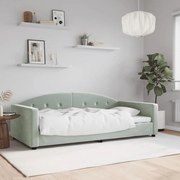 vidaXL Cadru de pat, gri deschis, 100x200 cm, catifea