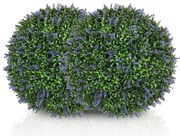 HOMCOM Set de 2 Plante Artificiale Sferice cu Flori de Lavandă, Ø42 cm, Violet | Aosom Romania