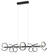 Lampă suspendată de design neagră dreptunghiulară cu 3 trepte de intensitate luminoasă - Krisscross