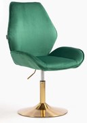 HR350N Scaun Verde din Catifea Bază Aurie
