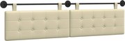 vidaXL Cap de pat suspendat Crem 210 x 55 x 5 cm Piele artificială