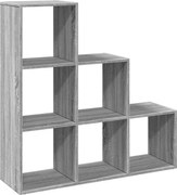 vidaXL Bibliotecă/separator, 3 niveluri gri sonoma 99x29x99 cm lemn