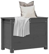 vidaXL Cutie de depozitare, gri, 60x32x45,5 cm, lemn masiv de pin