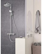 Coloana dus, termostat Grohe Tempesta 210,brat ajustabil, para dus inclusa, anti-calcar, crom-27922001