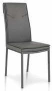 Scaun Rain, structura metalica, piele ecologica - GRI ANTRACIT