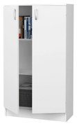 Biblioteca Flint, 2 Usi, Alba, 70 x 32 x 122 cm