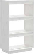 vidaXL Bibliotecă/Separator cameră alb 60x35x103 cm lemn masiv de pin